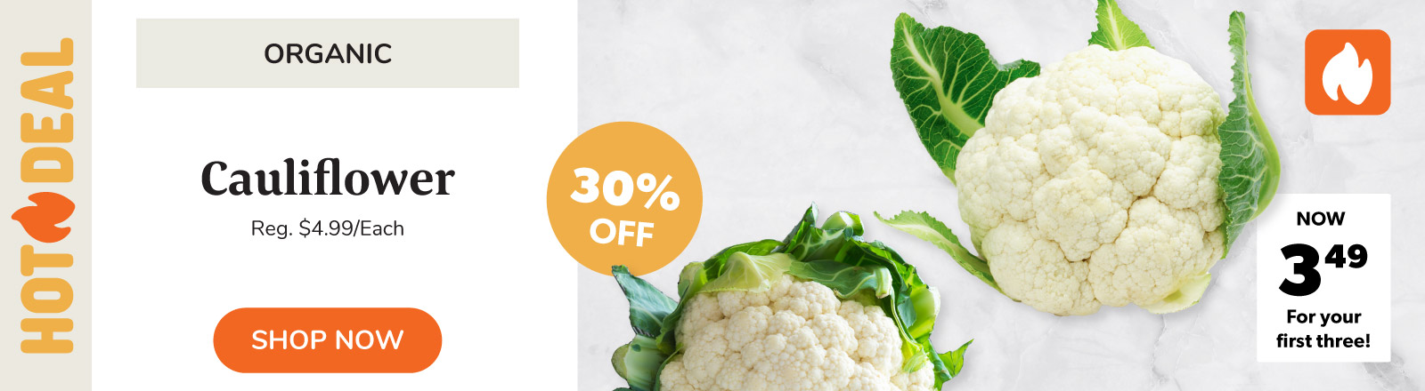 Save on organic cauliflower this week