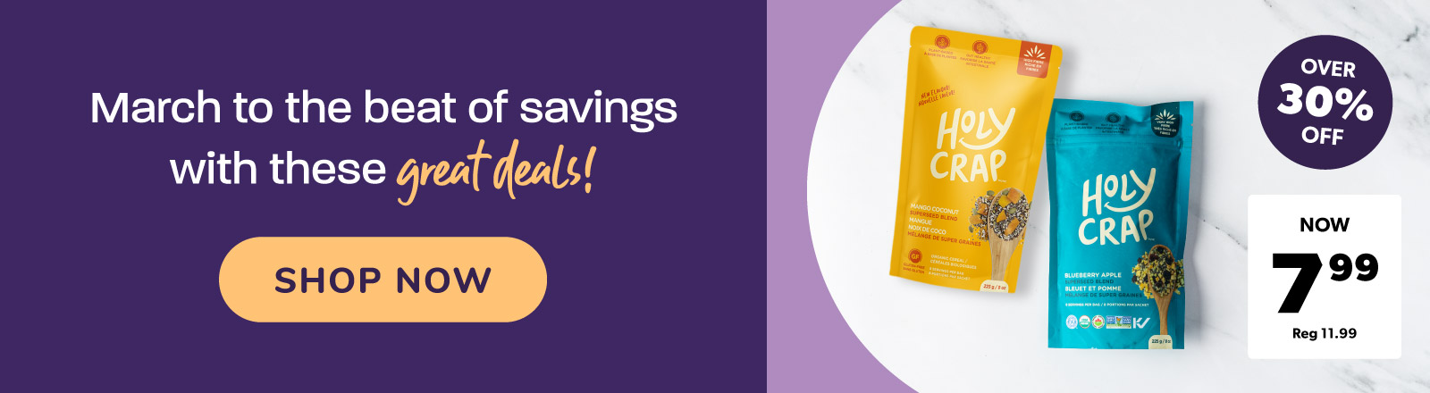 save on holy crap cereal