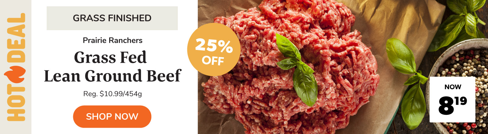 Grass Fed / Grass Finished Lean Ground Beef (Frozen) on Sale