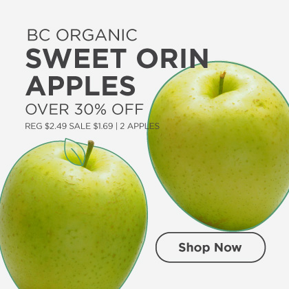 Bc Oganic Sweet Orin Apples Over 30% Off