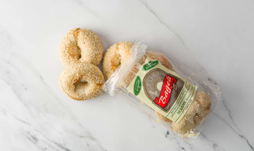 Organic Vegan Sesame Bagels, 6pk (Frozen)- Code#: BR0802
