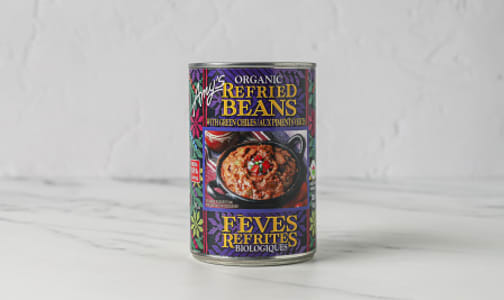 Organic Refried Beans with Green Chili - BPA Free- Code#: BU0109
