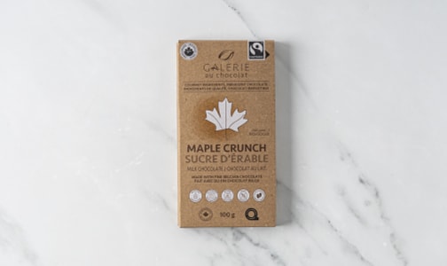Organic Maple Crunch Milk Chocolate Bar- Code#: DE0581