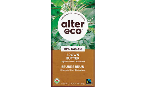 Organic Dark Brown Butter Chocolate Bar- Code#: DE1525