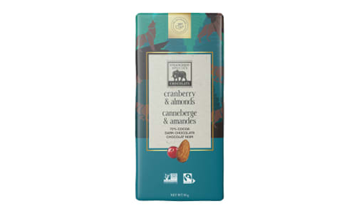 Dark Chocolate with Cranberries and Almonds 72% Cocoa- Code#: DE834