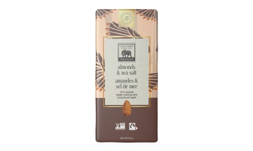 Dark Chocolate with Sea Salt and Almonds 72% Cocoa- Code#: DE838