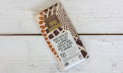 Dark Chocolate with Sea Salt and Almonds 72% Cocoa- Code#: DE838