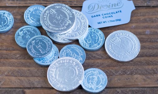 Dark Chocolate Gelt Coins - Blue/Silver- Code#: DE925