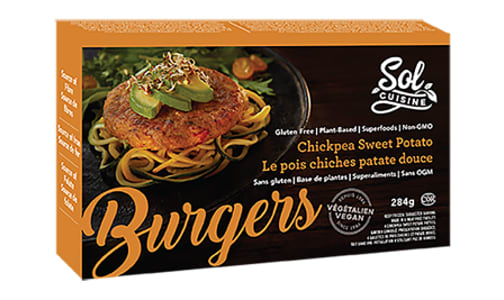 Chickpea & Sweet Potato Veggie Burgers (Frozen)- Code#: FD0055
