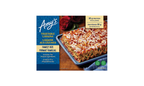 Organic Family Size Vegetable Lasagna (Frozen)- Code#: FZ0327