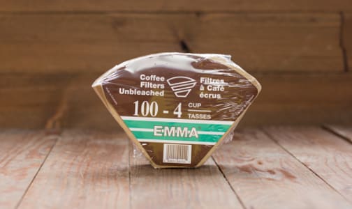 4-Cup Unbleached Coffee Filters- Code#: KG601