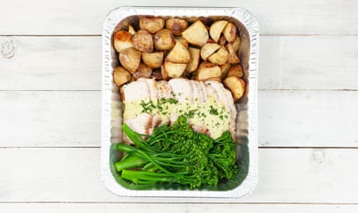 Mojo Pork Loin with Roasted Potatoes and Chili Glazed Broccolini- Code#: LL0077