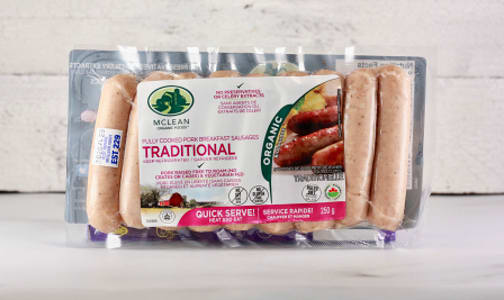 Organic Traditional Breakfast Sausages- Code#: MP0819
