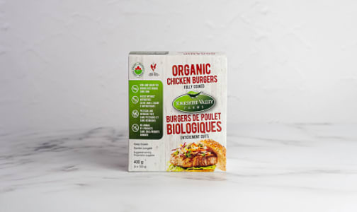 Organic Fully Cooked Chicken Burgers (Frozen)- Code#: MP1080