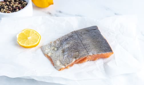 Organic Ocean Keta Salmon, Skin On, Portion (Frozen)- Code#: MP1252