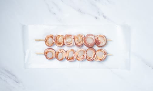 Bacon Wrapped Scallops Skewers (Frozen)- Code#: MP1388