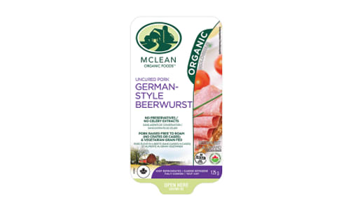 Mclean Organic Sliced Beerwurst- Code#: MP1767