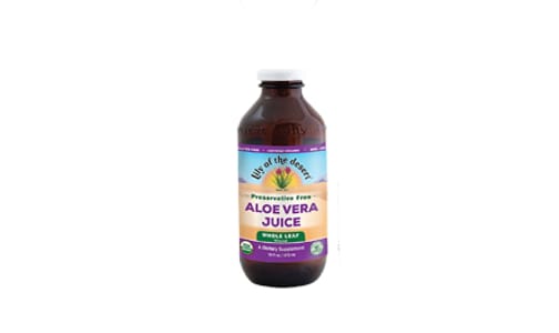 Organic Whole Leaf Aloe Vera Juice, Preservative Free- Code#: PC2022