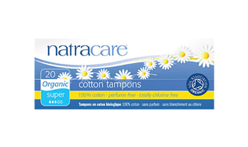 Organic Tampons Without Applicator - Super- Code#: PC416
