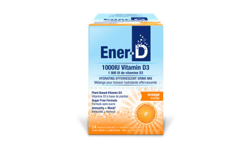 Ener-D Multivitamin Drink Mix, 1000 IU Vitamin D - Sugar Free Orange- Code#: PC7205