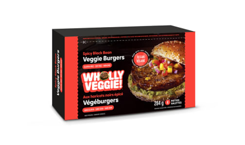 Spicy Black Bean Veggie Burgers (Frozen)- Code#: PM1219