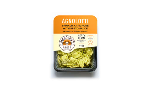 Spinach Artichoke Agnolotti with Pesto Sauce - Heat & Serve- Code#: PM158