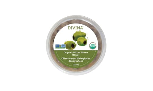 Organic Pitted Green Olive Deli Cup- Code#: SA0287