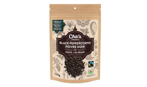 Organic Black Peppercorns, Whole- Code#: SA0823
