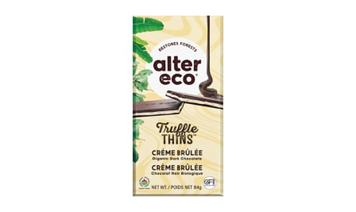Organic Chocolate Truffle Thins Bar Crème Brûlée- Code#: SN0363