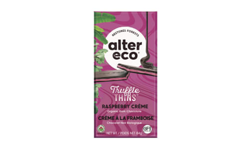 Organic Chocolate - Truffle Thins Bar - Raspberry Crème- Code#: SN0364