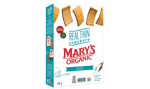 Organic REAL THIN Crackers, Sea Salt- Code#: SN1417