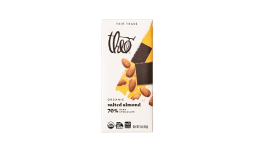 Organic Chocolate Bar - 70% Salted Almond- Code#: SN1698
