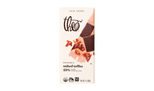 Organic Chocolate Bar - 55% Dark Toffee- Code#: SN1699