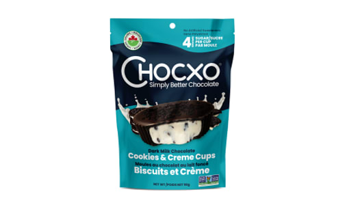 Organic Dark Milk Chocolate Cookies And Creme Cups- Code#: SN2762