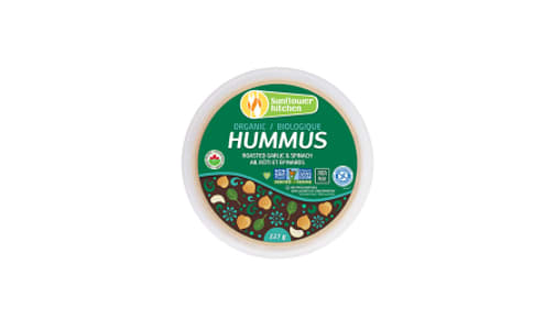 Organic Hummus - Roast Garlic & Spinach- Code#: SP0024