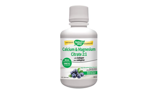 Calcium Magnesium Citrate 2:1 with Collagen Liquid - Blueberry- Code#: VT2223
