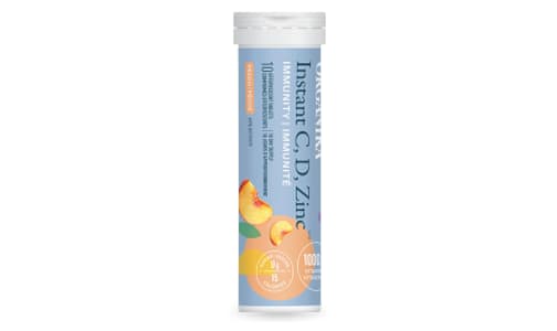 On-The-Go Vitamin C, D and Zinc Effervescent Tablets - Peach- Code#: VT2313