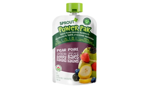 Organic Power Pak Pear with Superblend Berry Banana