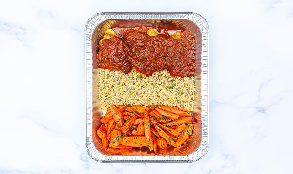 Moroccan Chicken With Spiced Cous Cous & Honey Roasted Carrots