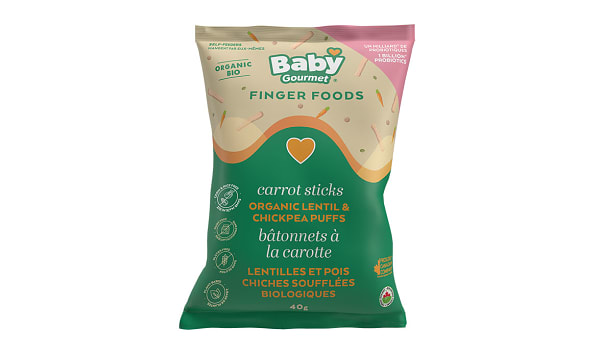 Baby Gourmet Organic Carrot Sticks Lentil Chickpea Puffed Snack 40 g Shop at Spud Spud