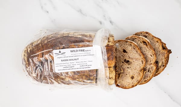 Organic Raisin Walnut Bread, Sliced
