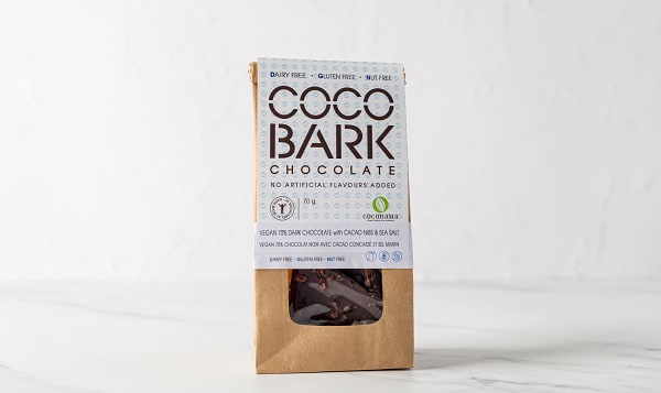 COCOBARK Vegan 70% dark with cacao nibs and sea salt