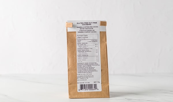 COCOBARK White chocolate 26% with tiramisu (coffee and cocoa)