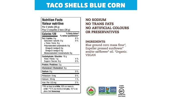 Organic Blue Corn Taco Shells