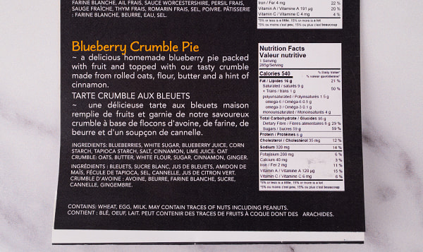 Steak And Mushroom Pie And Blueberry Crumble Pie (Frozen)