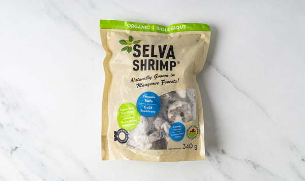 Organic Black Tiger Shrimp 31/40 Peeled, Deveined, Tail-On (Frozen)