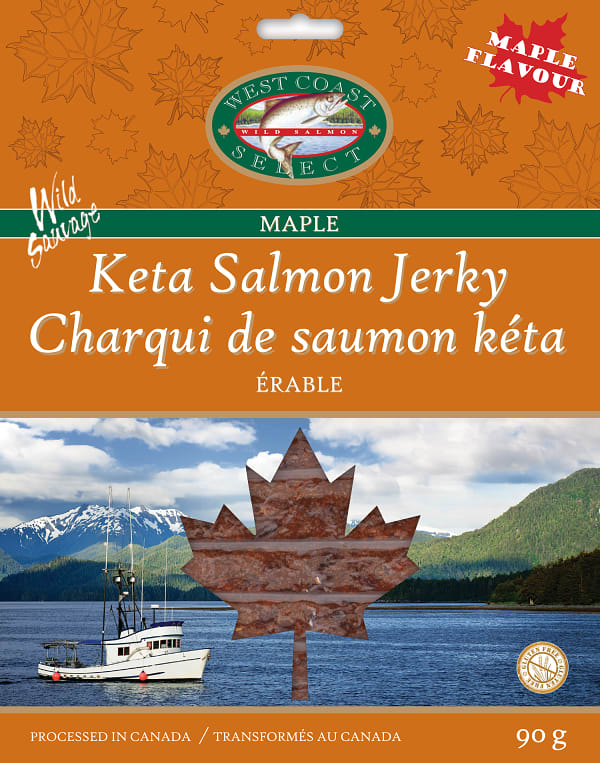 高級素材使用ブランド West Coast Select Sleeved Salmon Jerky - Maple, 91 g | Shop その他