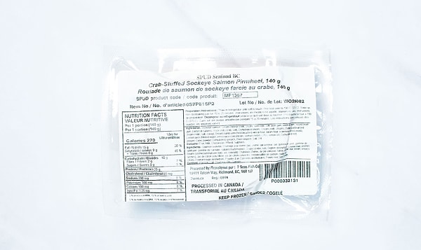Sockeye Salmon Pinwheel with Crab Stuffing (1 per package) (Frozen)