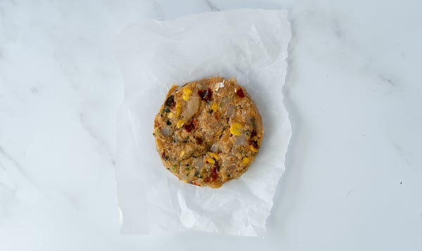Prawn and Cod Burger with Chiptole, Corn, and Cilantro ( 1 per package) (Frozen)