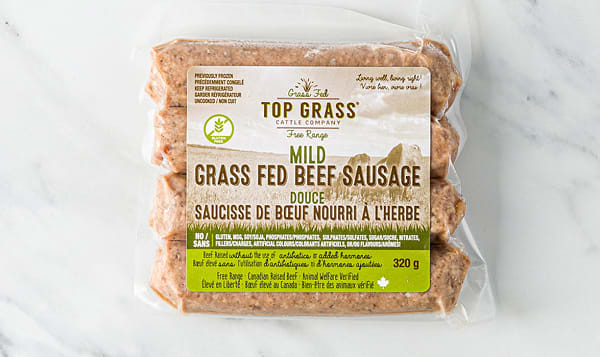 Top Grass Cattle Co. Grass Fed Beef Sausages - Mild, 320 g